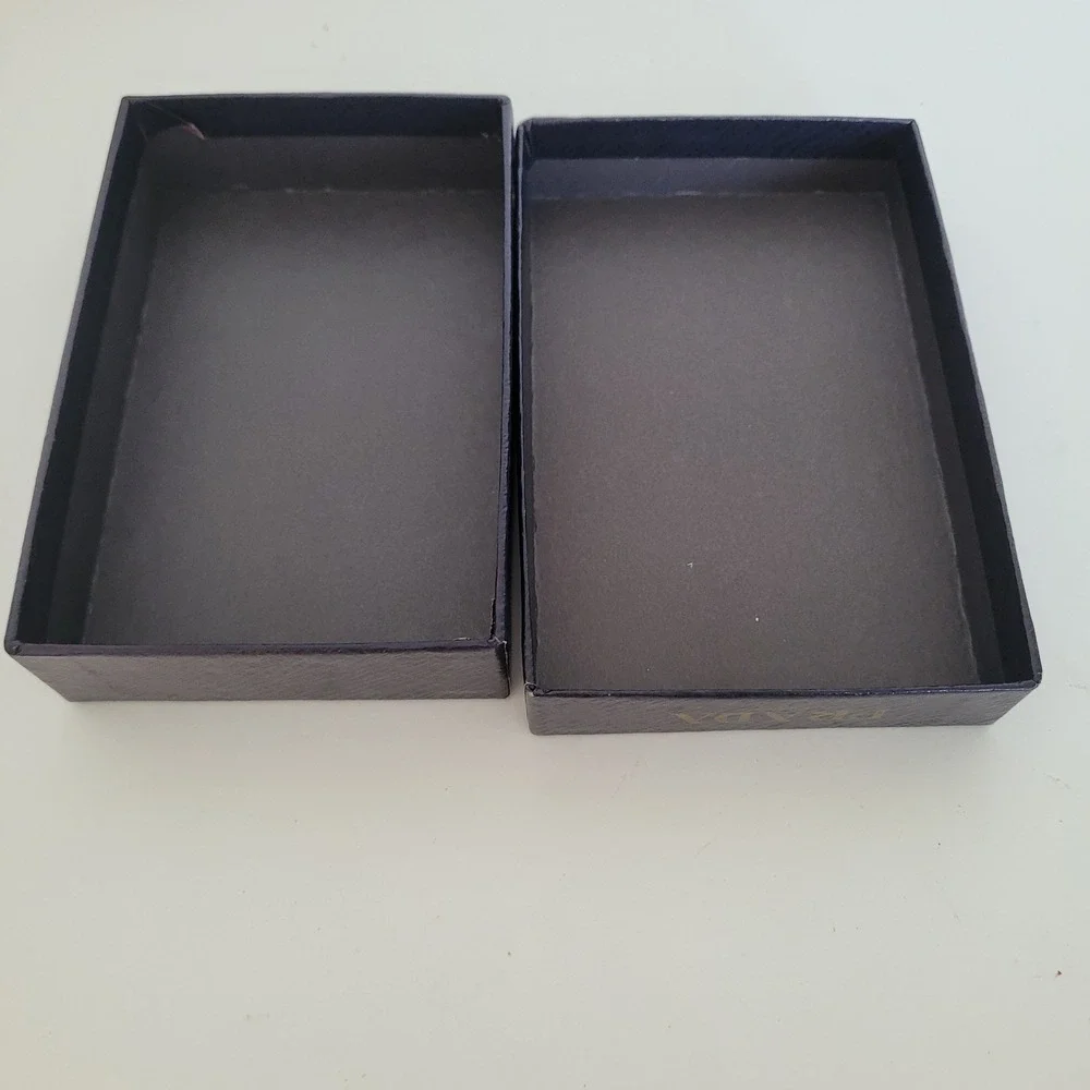 Prada Milano Luxury Storage Box Navy Blue Saffiano Small Wallet Jewelry Gift Box